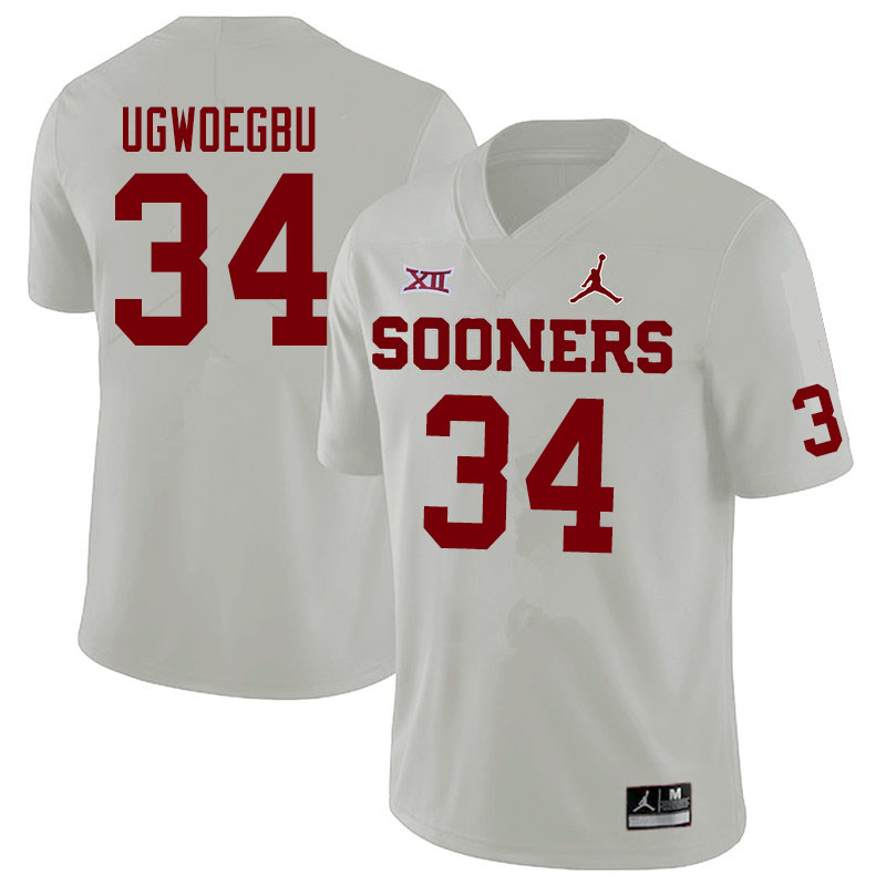 Jordan Brand Men #34 David Ugwoegbu Oklahoma Sooners College Football Jerseys Sale-White